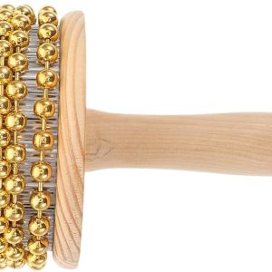 Rhythm Cabasa Percussion Instrument with Metal Beads Durable Wooden Handle Creative Musical for Adults for Music Education and Performance