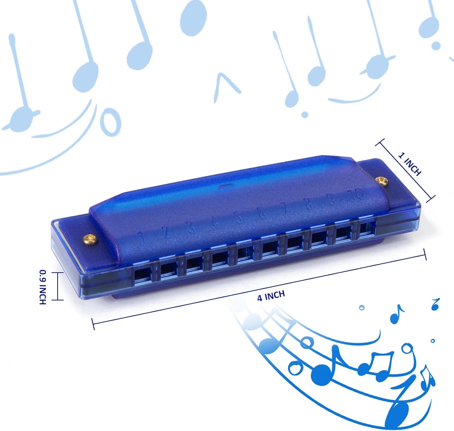 2 PCS Translucent Kids Harmonica,10 Hole Harmonica for Toddler Musical Instruments for Beginners Party Birthday Gifts - Image 2
