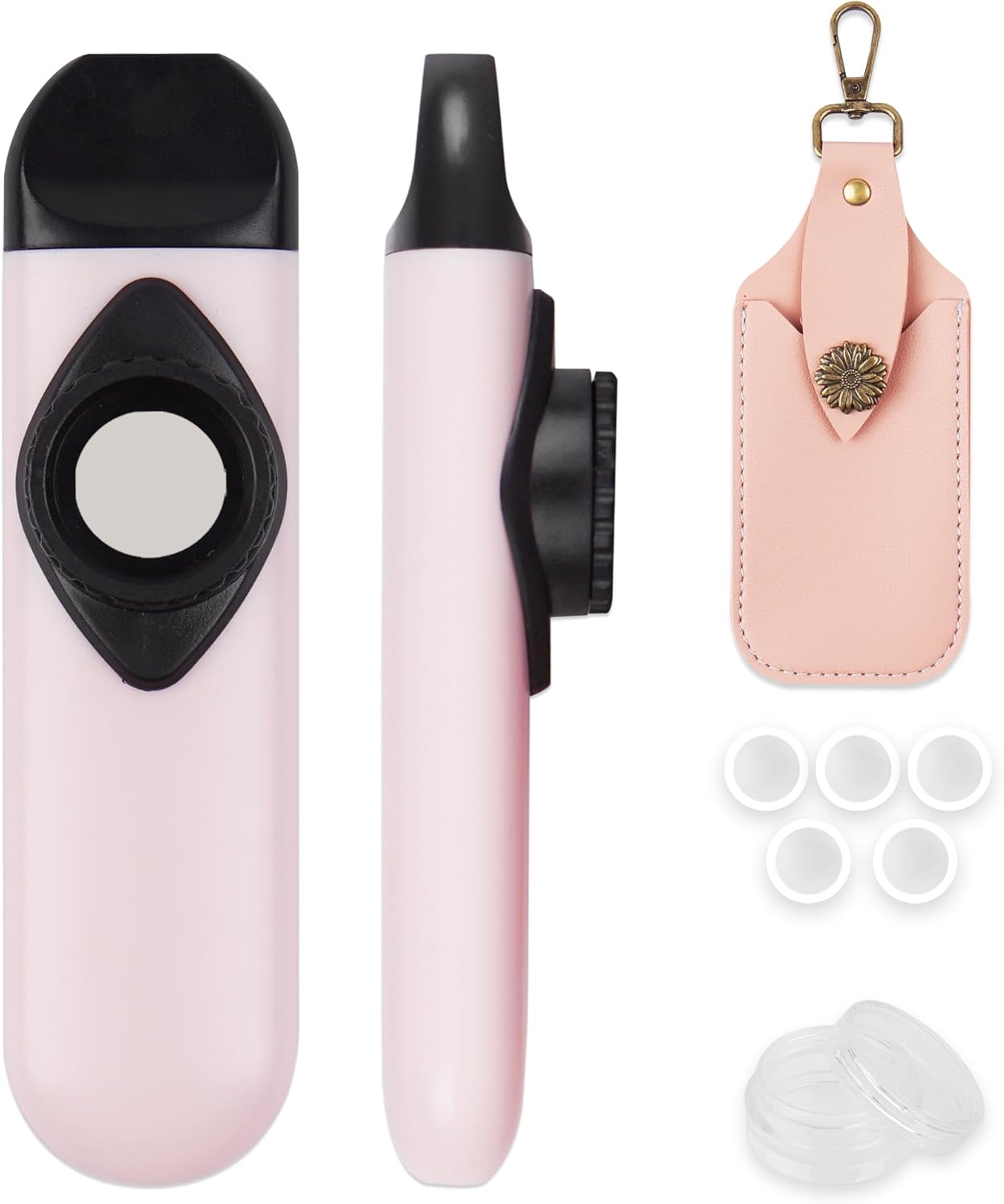 Kazoo with Leather Case for Adults with 5 Membranes, Neck Hanging Lace and Pocket Bag, A Musical Instrument Gift(1-Pink)